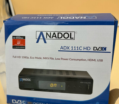 Anadol ADX 111c HD Full HD Kabel FTA Receiver inkl. HDMI Kabel