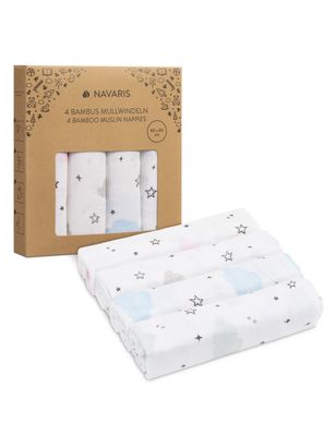 Spucktuch Baby Mullwindel Set - 4x Mulltuch zum Stillen Pucken Wickeln