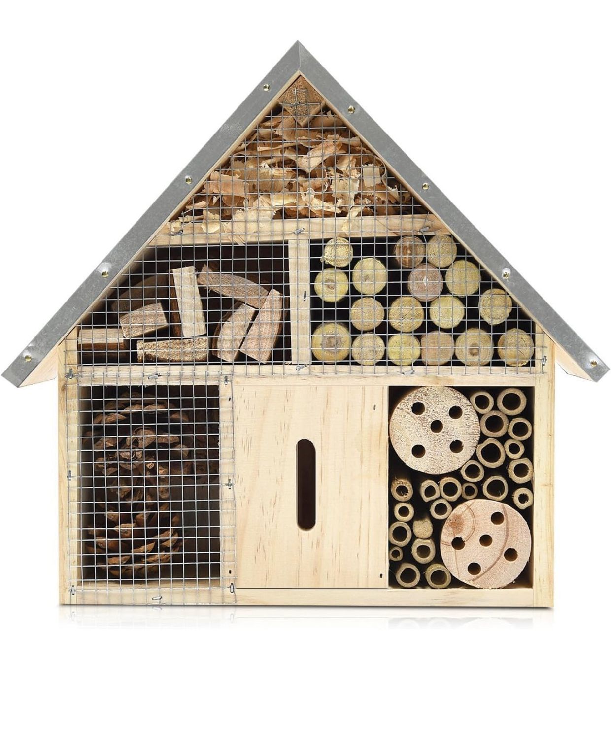 Insektenhotel aus Holz - versch. Größen und Designs - Naturbelassenes Insekten Hotel für Verschiedene Fluginsekten
