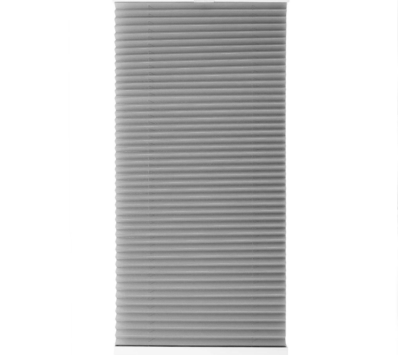 Plissee Leinen-Optik verdunkelnd schnurlos ohne Bohren 80X130cm silber