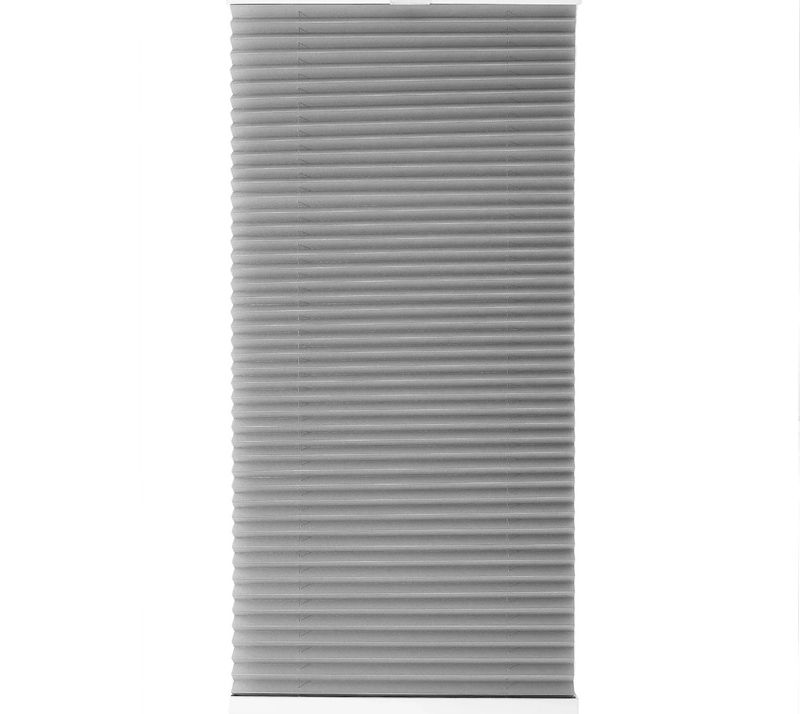 Plissee Leinen-Optik verdunkelnd schnurlos ohne Bohren 80X130cm silber