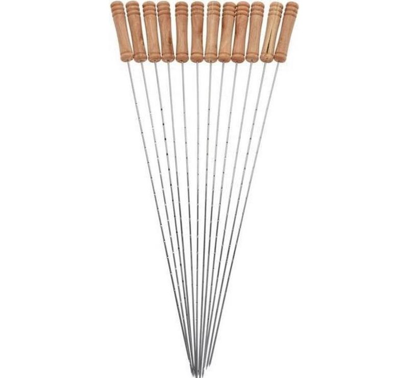 Bbq Grillspies Rvs Silber 38 cm 12 Stück Bbq Grillspies Rvs Silber 38 cm 12 Stück