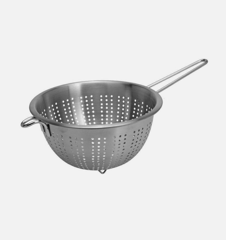 Nudelsieb Durchschlag Rostfreier Stahl silber 11x37x21cm Abtropfsieb Küchensieb Nudelsieb Durchschlag Rostfreier Stahl silber 11x37x21cm Abtropfsieb Küchensieb