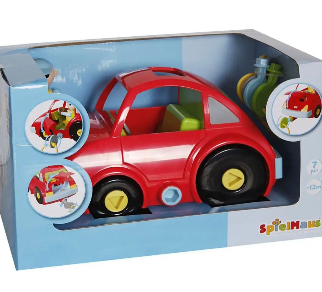 SpielMaus Baby Schlüsselauto mit Fahrerfigur, 7-teilig, ca. 27x16x16,5 cm, Schlüssel fehlt 