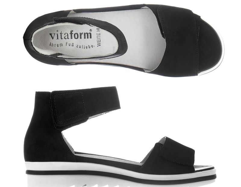 VITAFORM Sandalette Nubukleder Fesselriemen Luftpolsterfußbett schwarz 41 Schuhe VITAFORM Sandalette Nubukleder Fesselriemen Luftpolsterfußbett schwarz 41 Schuhe