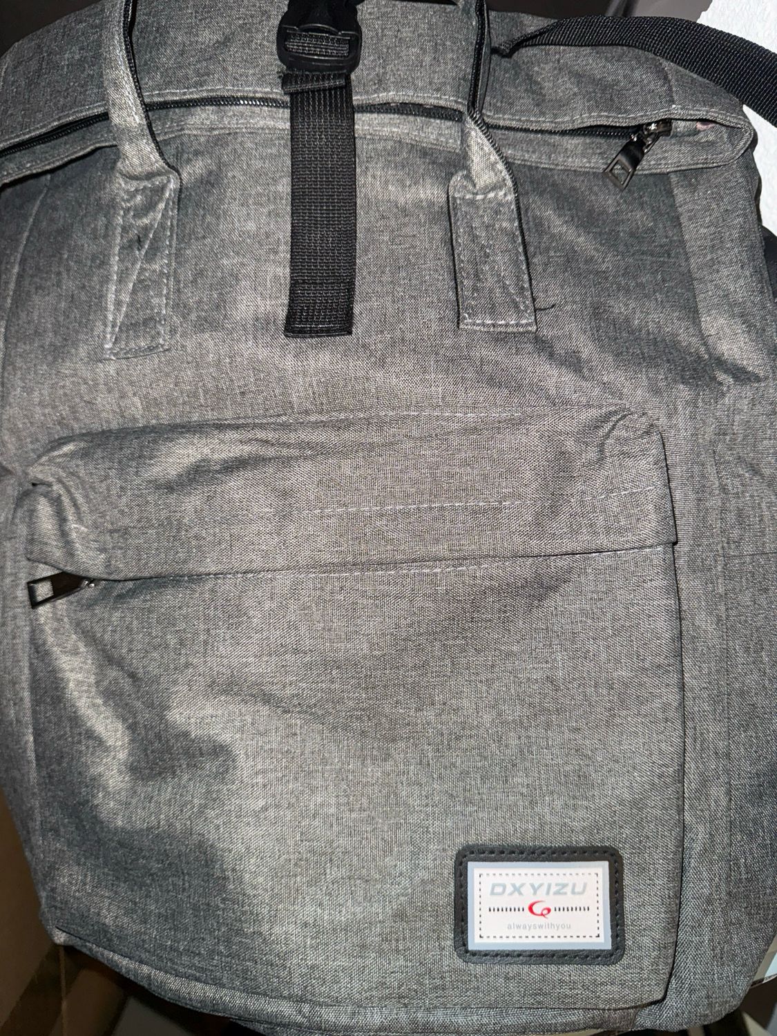 DXYIZU Rucksack grau Canvas Unisex Schule College Reise mit USB-Ladeanschluss