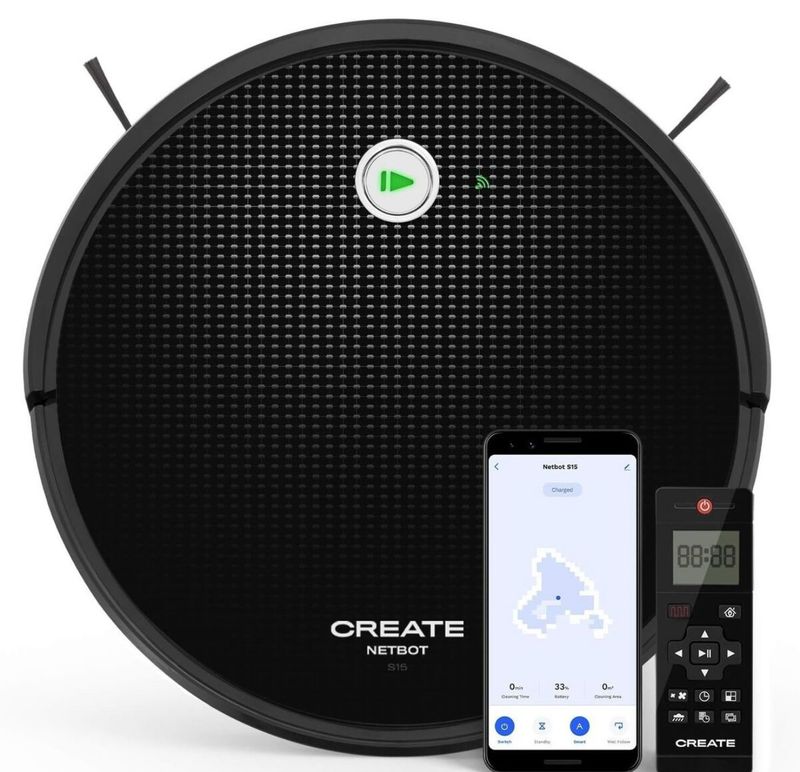 Create Netbot S15 Saugroboter mit 4 Reinigungsmoden / WLAN 1500 Pa - bis 120 min Create Netbot S15 Saugroboter mit 4 Reinigungsmoden / WLAN 1500 Pa - bis 120 min