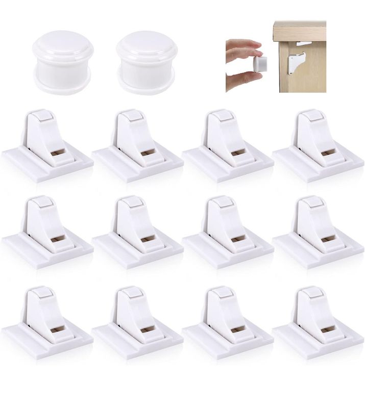 8 Schlösser + 2 Schlüssel, magnetische Sicherheits-Schrankschlösser, kein Werkzeug oder Schrauben für Schränke und Schubladen erforderlich 8 Schlösser + 2 Schlüssel, magnetische Sicherheits-Schrankschlösser, kein Werkzeug oder Schrauben für Schränke und Schubladen erforderlich