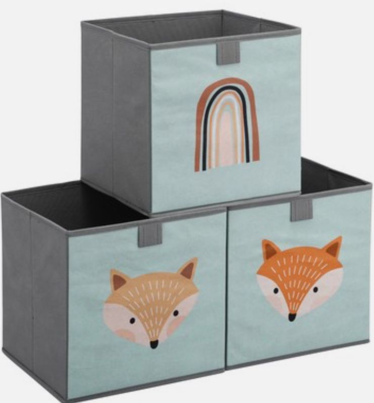 Kinder Aufbewahrungsbox 3er Set Regal Aufbewahrung 28 x 28 x 28 cm Kinder Aufbewahrungsbox 3er Set Regal Aufbewahrung 28 x 28 x 28 cm