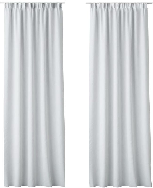 2x Vorhang blickdicht 140x250cm - 2er Set Gardine mit Kräuselband Universalband - 100% Polyester Schal lang für Wohnzimmer Schlafzimmer - weiß 2x Vorhang blickdicht 140x250cm - 2er Set Gardine mit Kräuselband Universalband - 100% Polyester Schal lang für Wohnzimmer Schlafzimmer - weiß