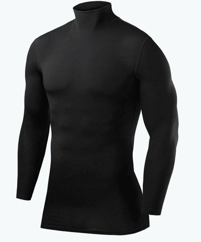 Hohe Grundschicht mit steigendem Kragen und Langhülsen für Männer Größe M schwarz Hohe Grundschicht mit steigendem Kragen und Langhülsen für Männer Größe M schwarz