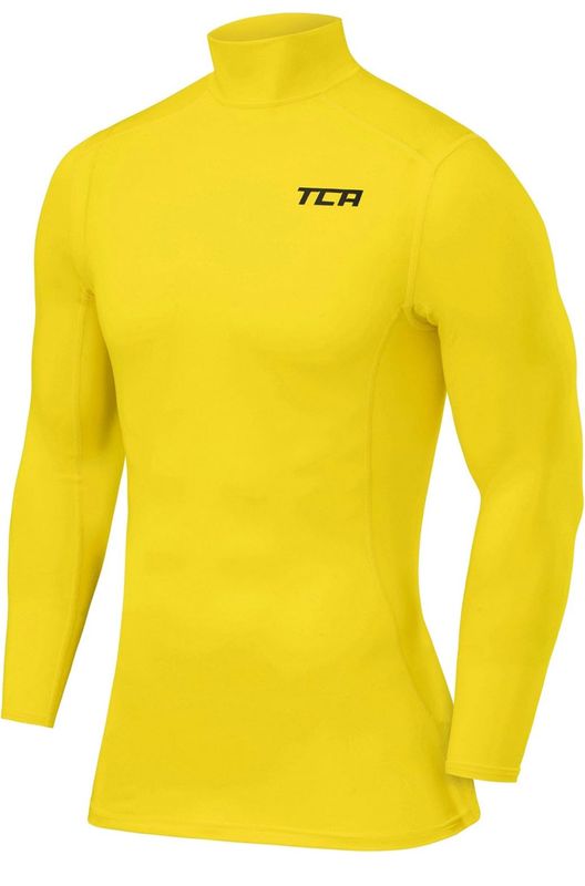 Herren Pro Performance Kompressionshirt, Langarmshirt mit Stehkragen Gelb Größe L Herren Pro Performance Kompressionshirt, Langarmshirt mit Stehkragen Gelb Größe L