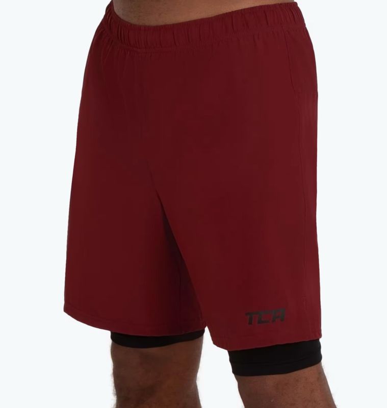 2-in-1-Ultra-Shorts mit Reißverschluss in Tasche für Männer Größe L rot 2-in-1-Ultra-Shorts mit Reißverschluss in Tasche für Männer Größe L rot