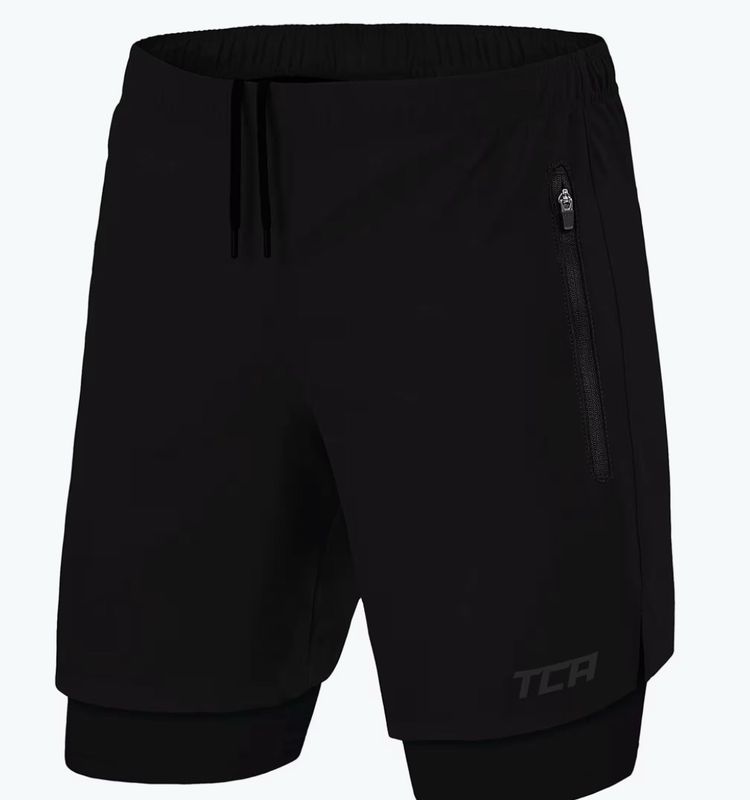 2-in-1-Ultra-Shorts mit Reißverschluss in Tasche für Männer Größe M schwarz 2-in-1-Ultra-Shorts mit Reißverschluss in Tasche für Männer Größe M schwarz