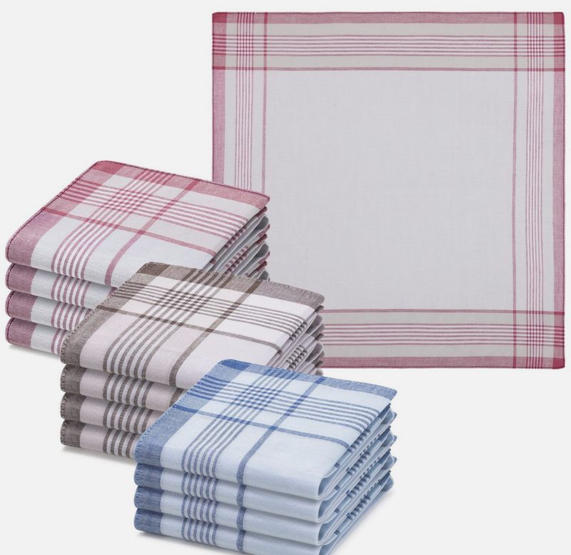 Taschentücher aus Baumwolle - 12x Stofftaschentücher im Set - Taschentuch Taschentücher aus Baumwolle - 12x Stofftaschentücher im Set - Taschentuch