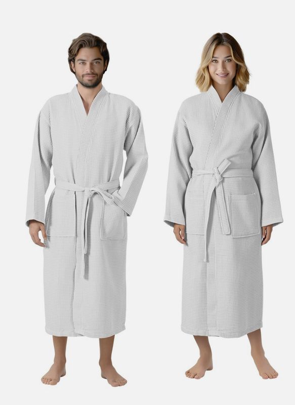 Pique Bademantel für Damen und Herren Waffelpique Morgenmantel leicht Größe 5XL Pique Bademantel für Damen und Herren Waffelpique Morgenmantel leicht Größe 5XL