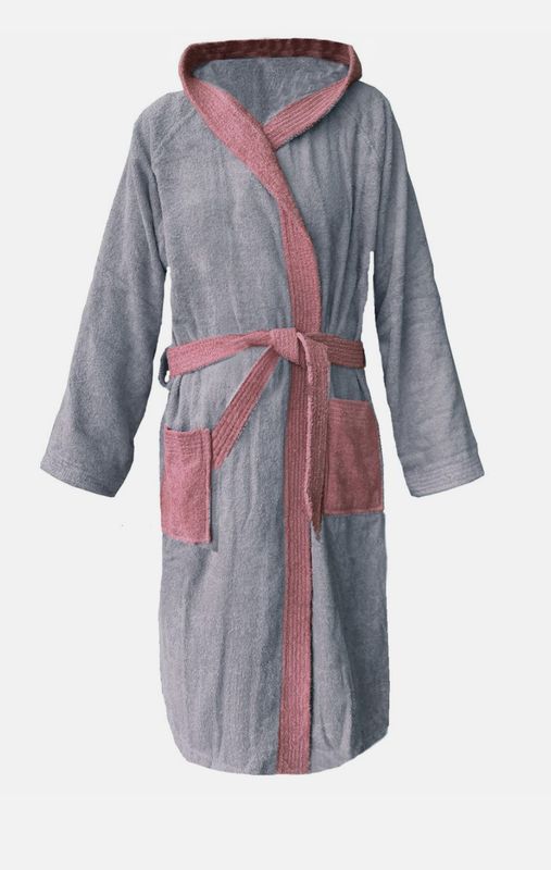 Frottee Bademantel aus 100% Baumwolle für Damen und Herren Hellgrau 4XL Frottee Bademantel aus 100% Baumwolle für Damen und Herren Hellgrau 4XL