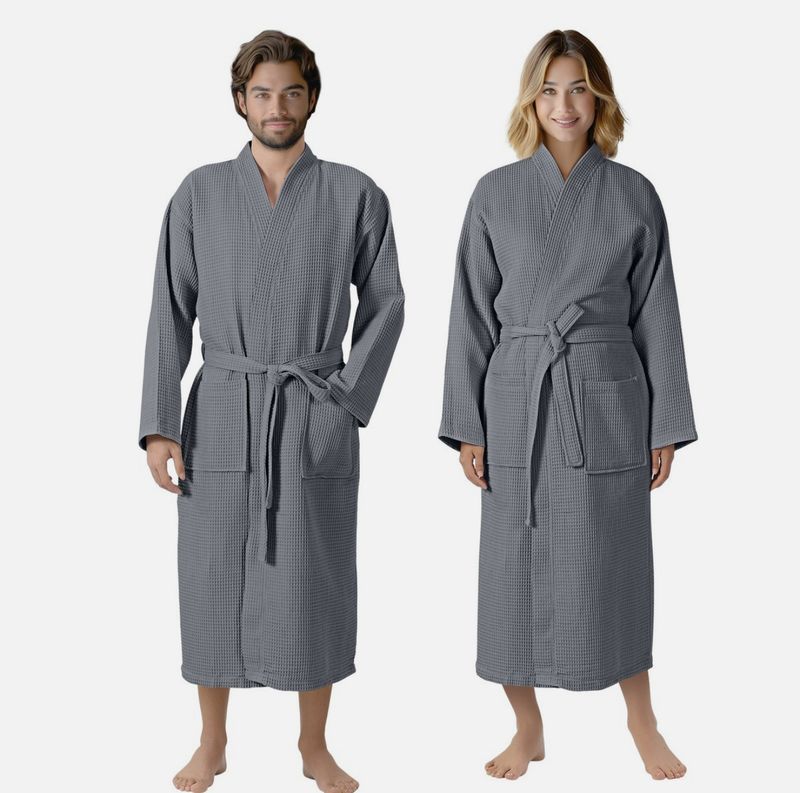 Pique Bademantel für Damen und Herren Waffelpique Morgenmantel leicht Größe XL Pique Bademantel für Damen und Herren Waffelpique Morgenmantel leicht Größe XL