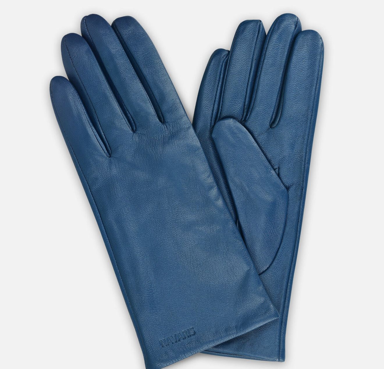 Damen Leder Handschuhe für Touchscreen Nappa Lederhandschuhe Kaschmir Futter Größe 8 blau