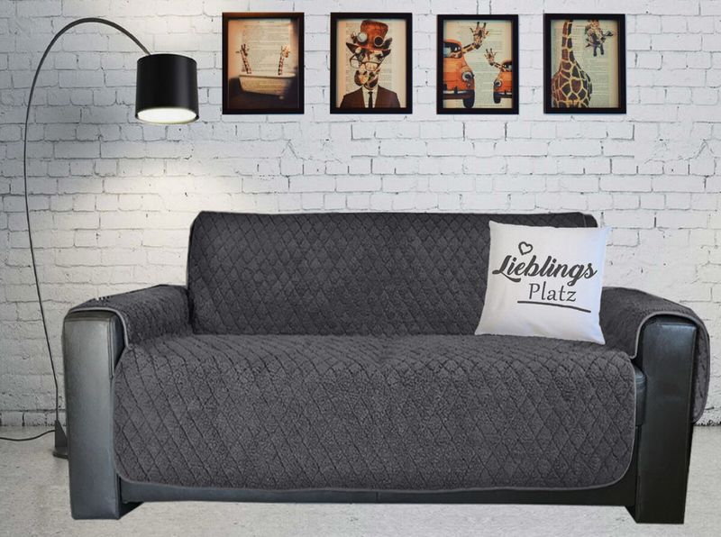 Wende Sofaschoner Sherpa 191cm x 279 cm 3 Sitzer Anthrazit Wende Sofaschoner Sherpa 191cm x 279 cm 3 Sitzer Anthrazit