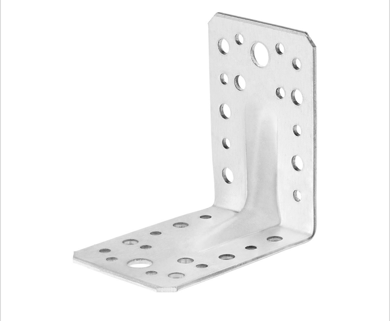Winkelverbinder mit Sicke 100 mm x 100 mm x 90 mm Verzinkt 10 Stück