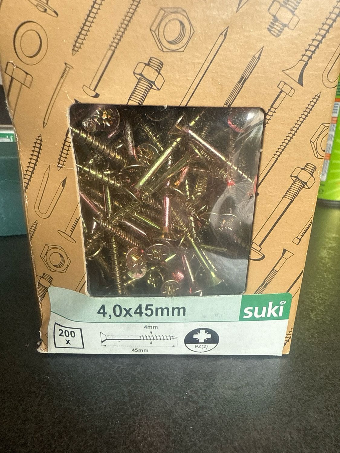 Spanplattenschrauben 4,0 X 45mm, PZ2, , verzinkt, gelb 200 Stück