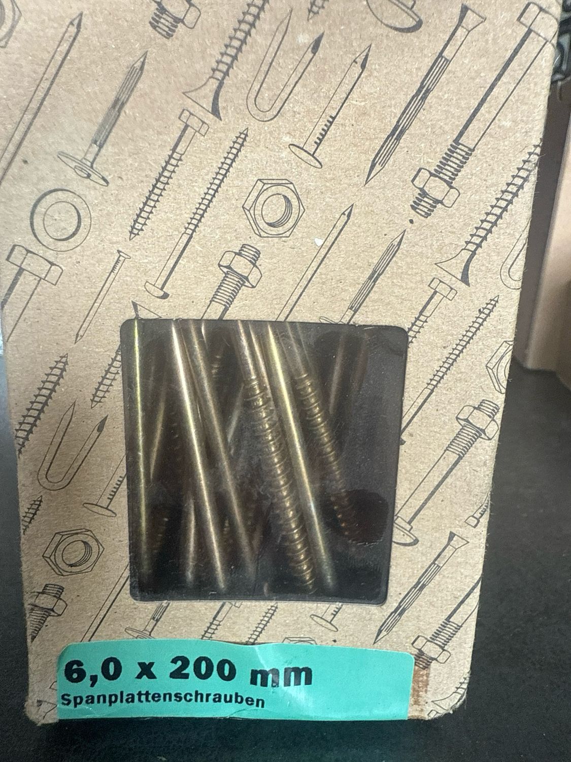 Spanplattenschrauben 6,0 X 200mm, PZ3, verzinkt, gelb 25 Stück
