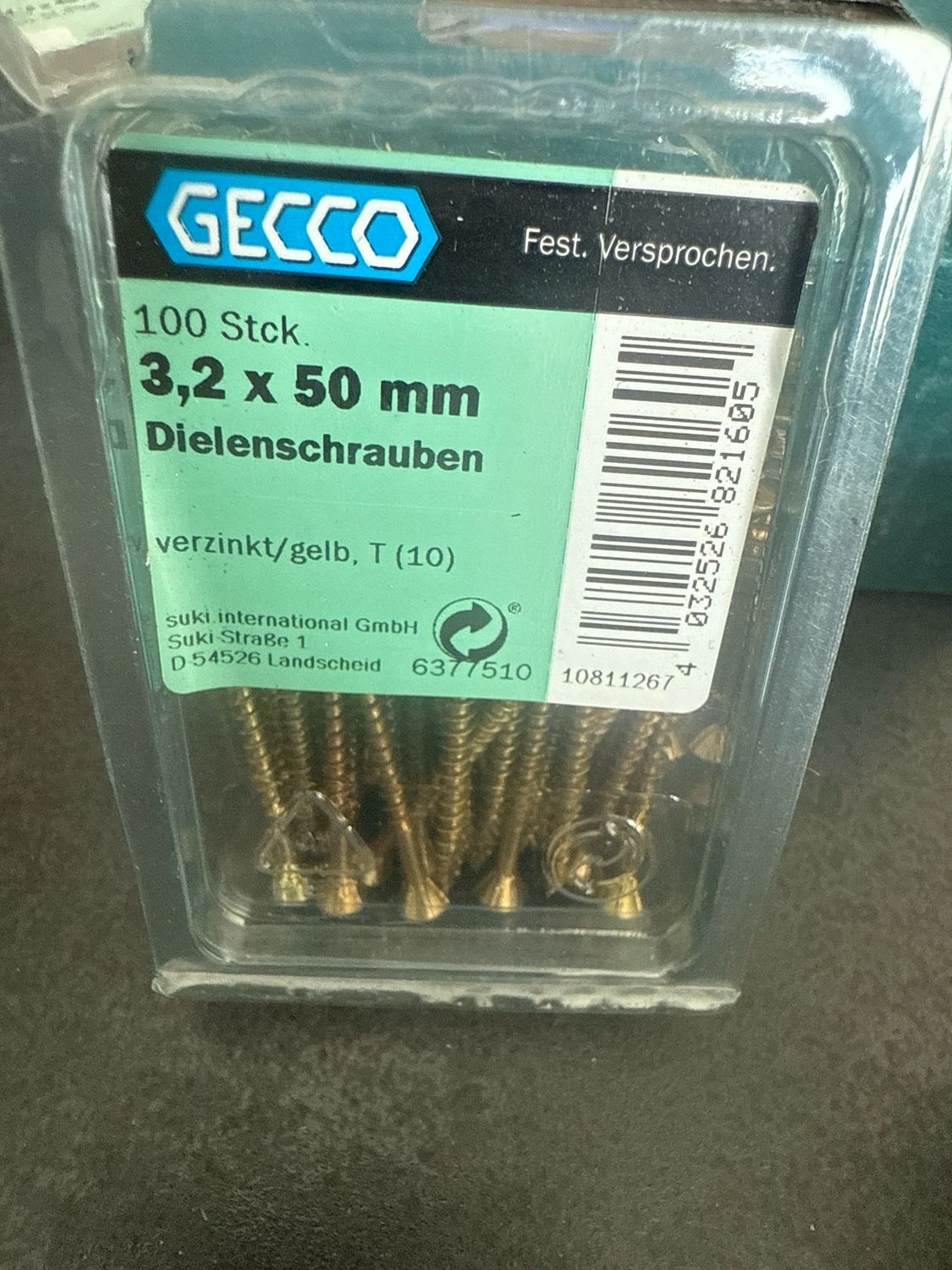 Dielenschrauben T10 Torx Edelstahl 3,2 x 50 mm 100 Stück