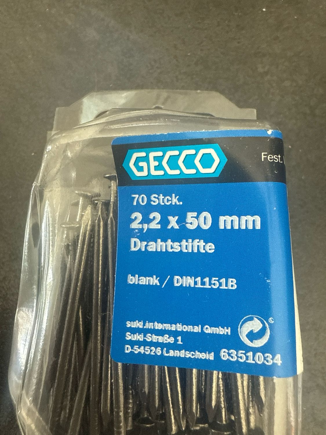 70 Stück Drahtstifte 2,2 x 50 mm Nägel blank