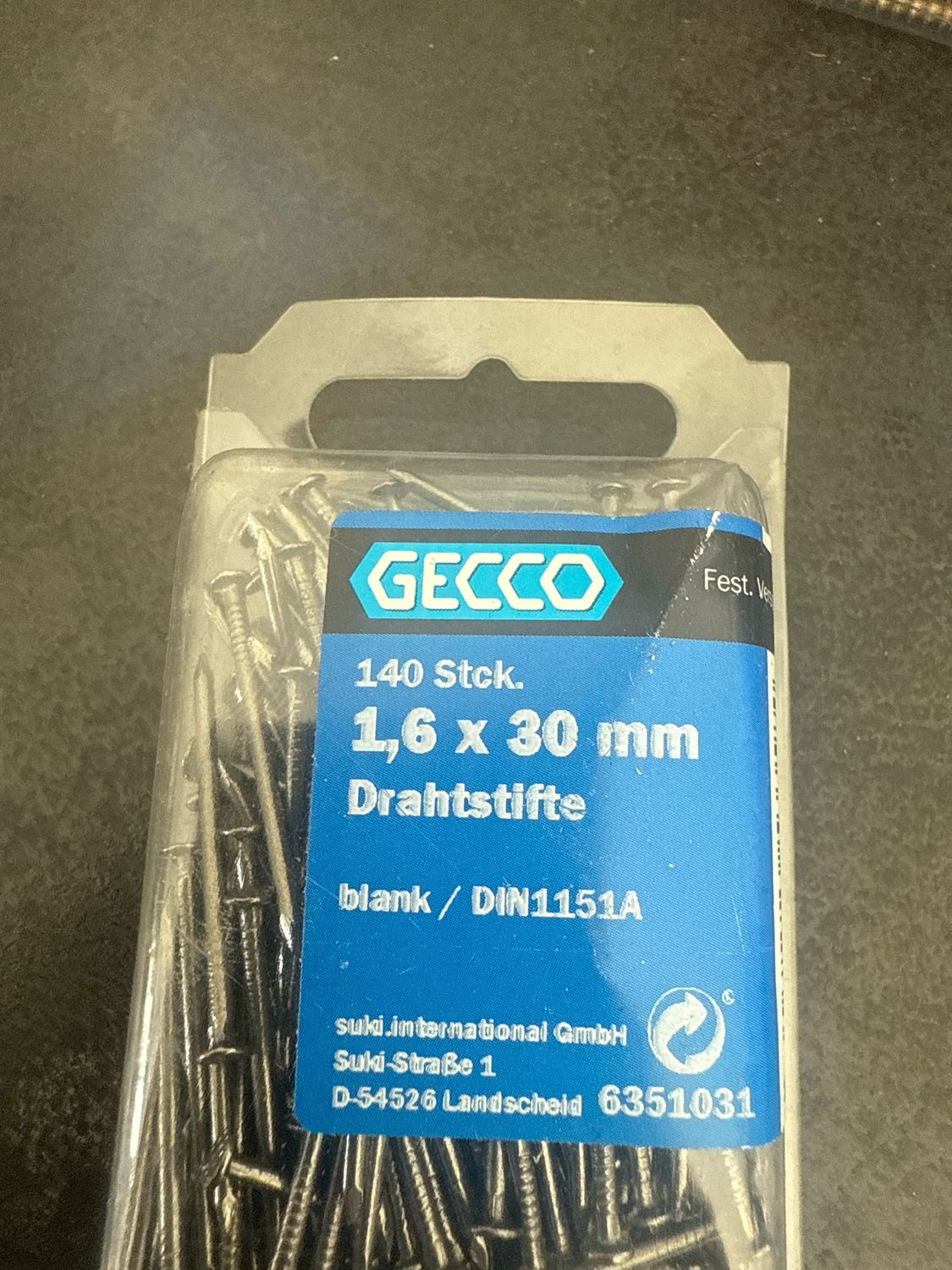 140 Stück Drahtstifte 1,6 x 30mm Nägel blank