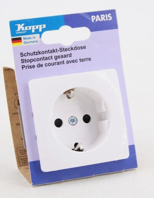 Kopp Paris Schutzkontakt-Steckdose, 1-fach, mit Berührungsschutz, 16A Kopp Paris Schutzkontakt-Steckdose, 1-fach, mit Berührungsschutz, 16A