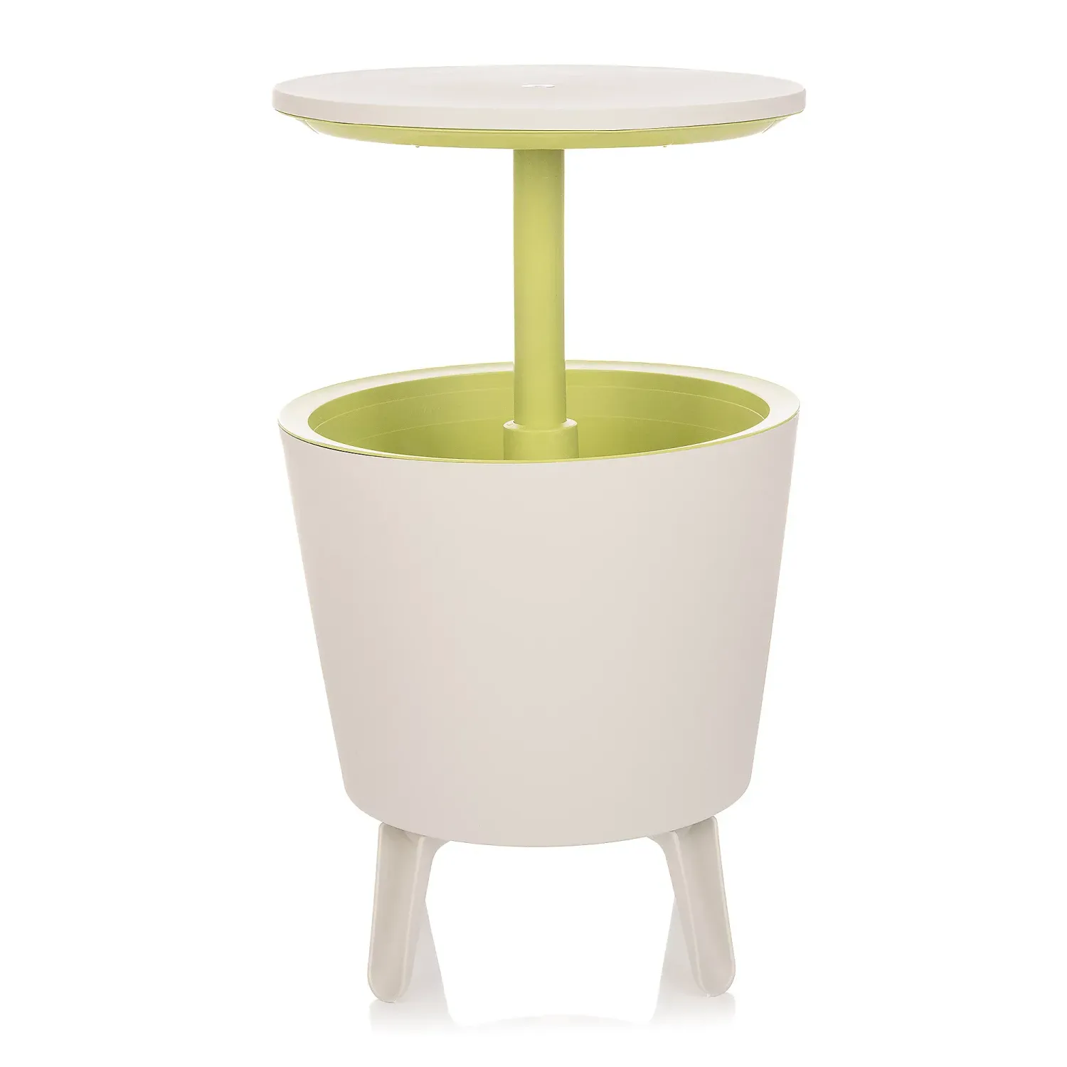 KETER® Cool Bar 30L Beistelltisch mit integr. Kühlbox Ø 49,5cm x 57/84,5cm cream green
