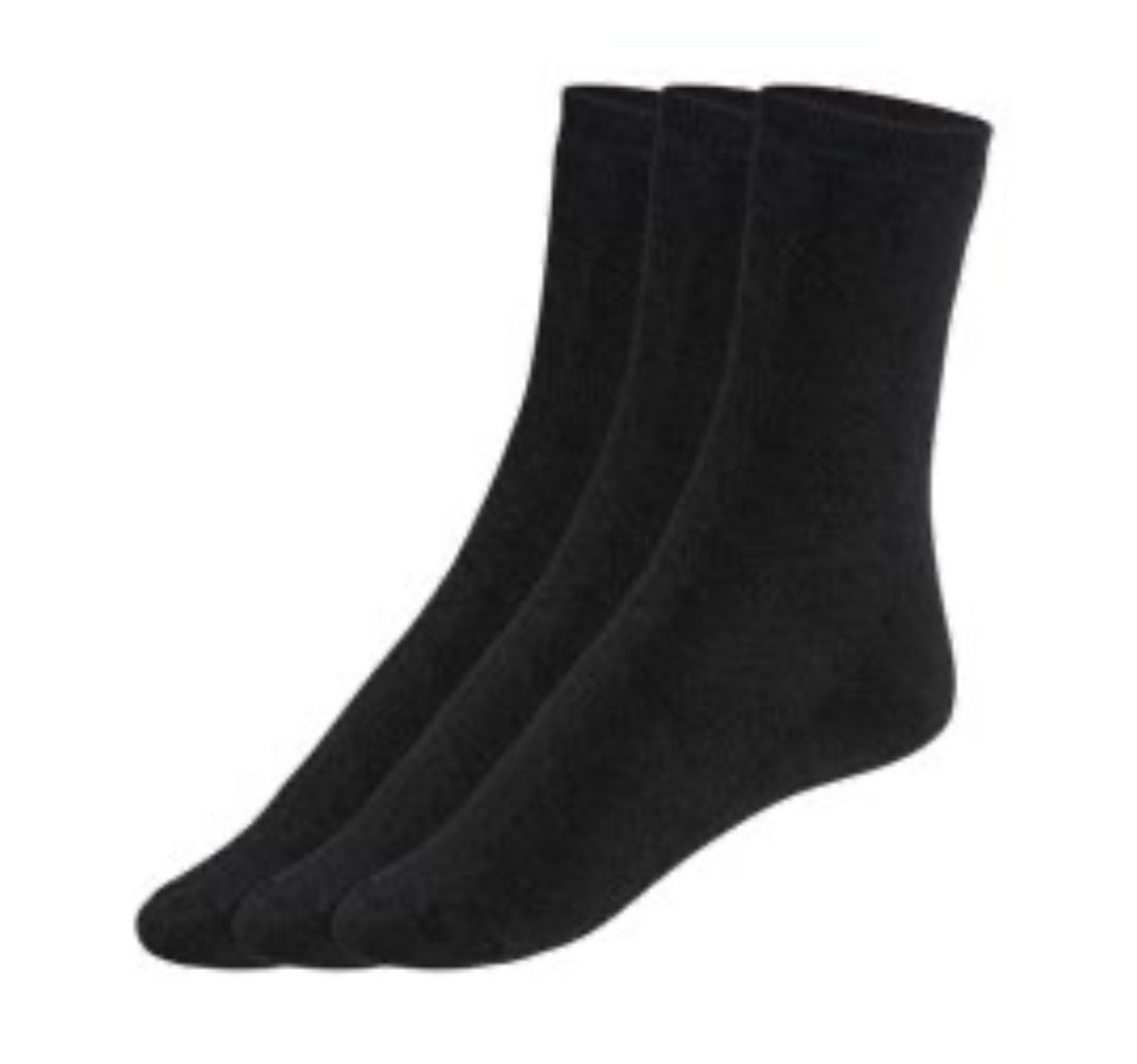 esmara® Damen Thermosocken mit Bio-Baumwolle, 3 Paar (35/38, Schwarz)