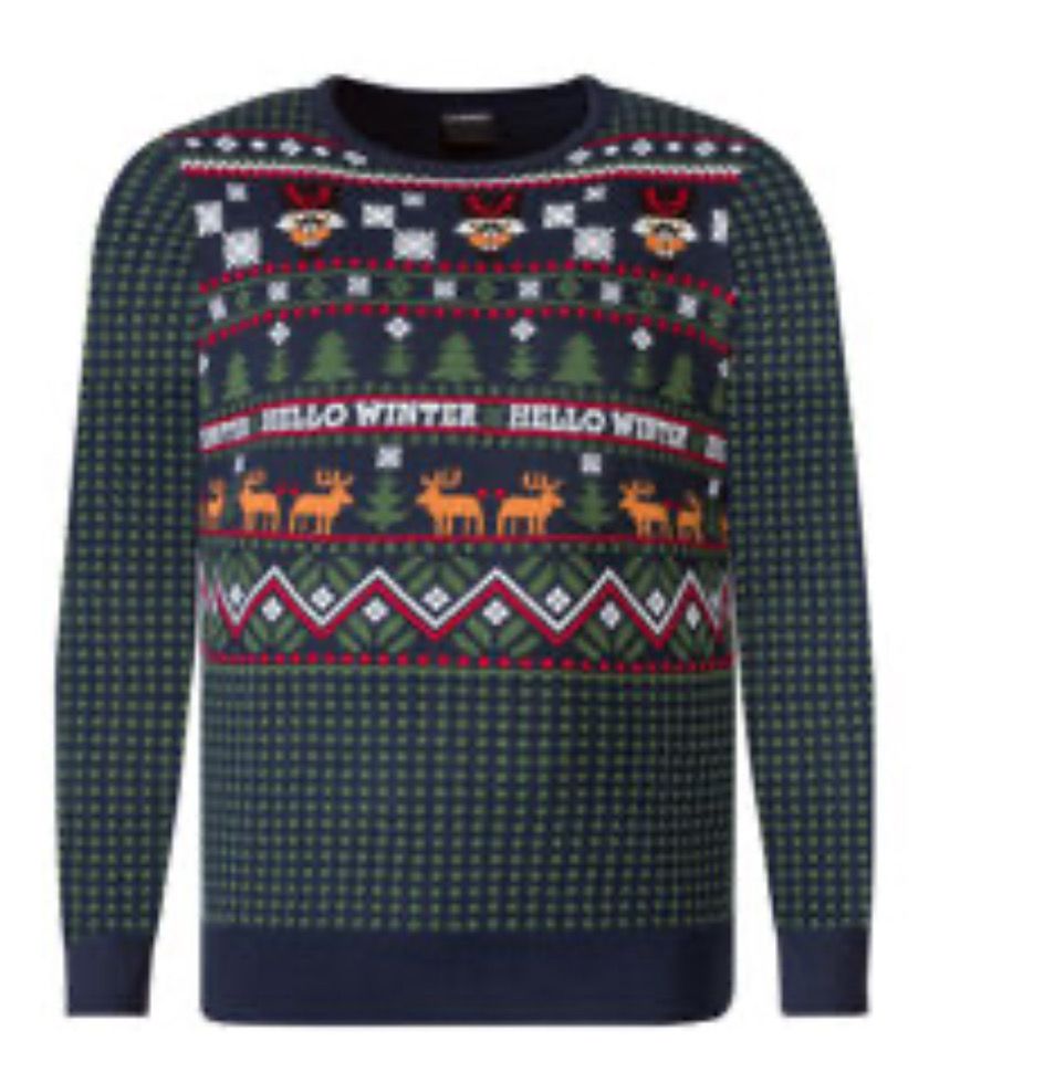 LIVERGY® Herren Weihnachtspullover XXL (Marineblau, 4XL (68/70))
