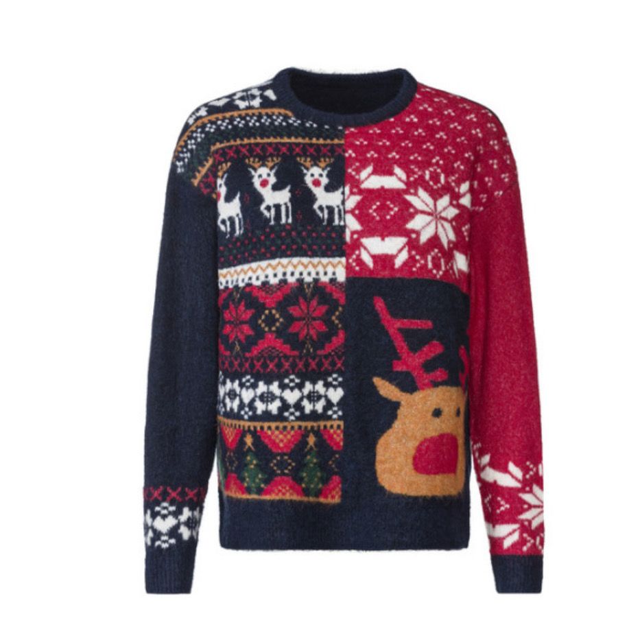 esmara® Damen Weihnachtspullover (Rot, S (36/38))