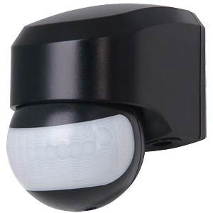 IR Bewegungsmelder 110°, IP44, schwarz IR Bewegungsmelder 110°, IP44, schwarz