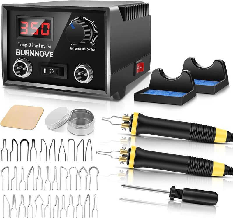 BURNNOVE Pyrography Machine 0-750°C Brandmalerei Set mit 2 Stiften und 33 Stück Brenndrahtspitzen Brandmalkolben Brandmalstation mit Digitalanzeige Doppelanschluss BURNNOVE Pyrography Machine 0-750°C Brandmalerei Set mit 2 Stiften und 33 Stück Brenndrahtspitzen Brandmalkolben Brandmalstation mit Digitalanzeige Doppelanschluss