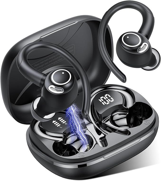Jesebang Bluetooth Kopfhörer Sport, in Ear Kopfhörer Kabellos Bluetooth 5.3 mit HD Mic, Herausragender Sound, 40 Std Spielzeit, Comfort Fit, Dual LED-Anzeige, IP7 Wasserdicht Ohrhörer mit Ohrhaken Jesebang Bluetooth Kopfhörer Sport, in Ear Kopfhörer Kabellos Bluetooth 5.3 mit HD Mic, Herausragender Sound, 40 Std Spielzeit, Comfort Fit, Dual LED-Anzeige, IP7 Wasserdicht Ohrhörer mit Ohrhaken
