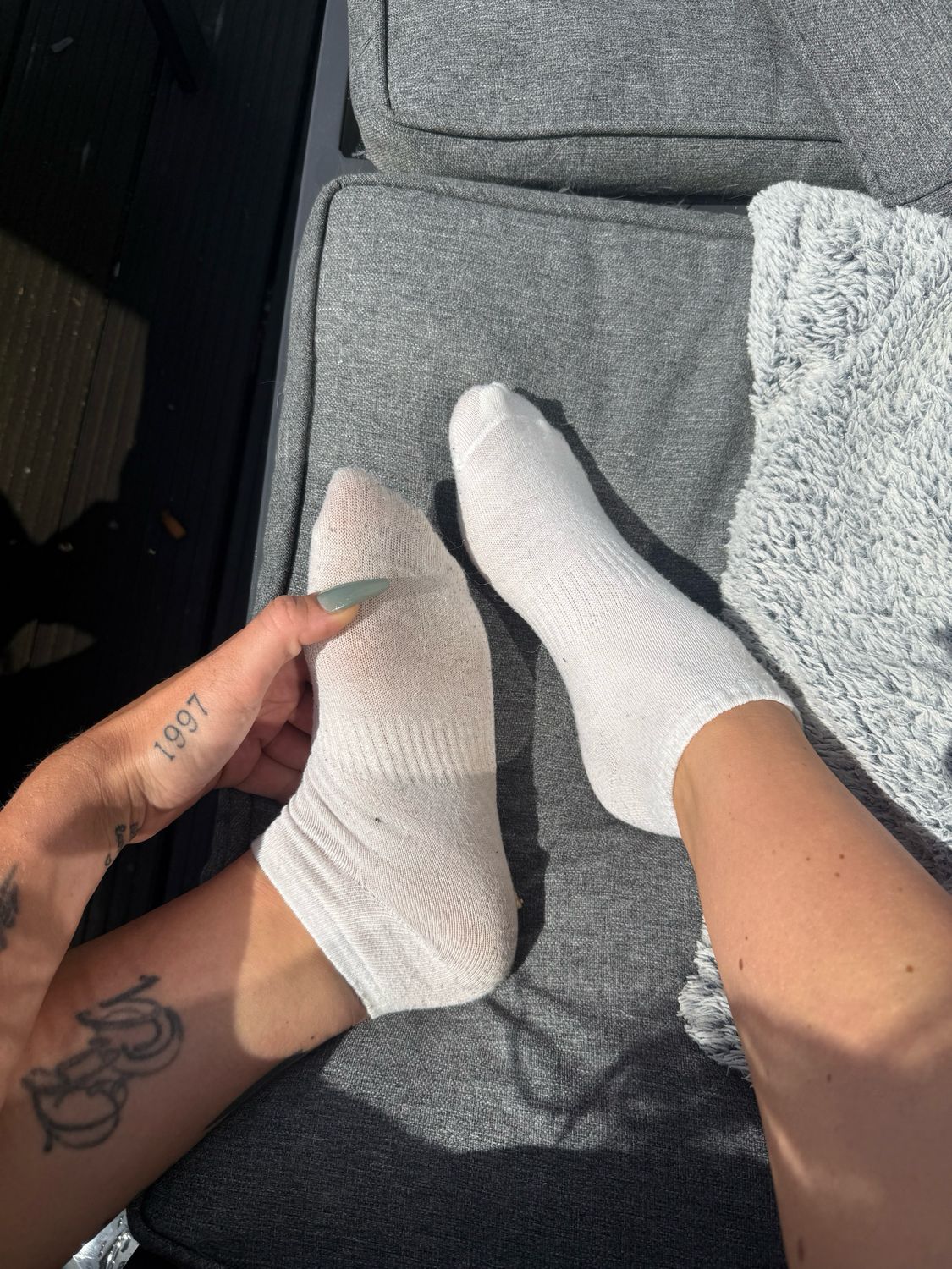 Getragene Socken - 20 Std. - Weiß  