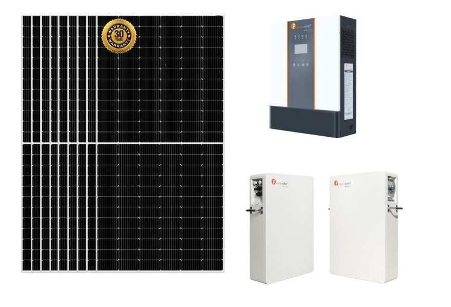 Kit Solar Aislada 5000W 48V - Inversor Aislada Híbrido + Batería LiFePO4 + TOPCon Panel Solar
