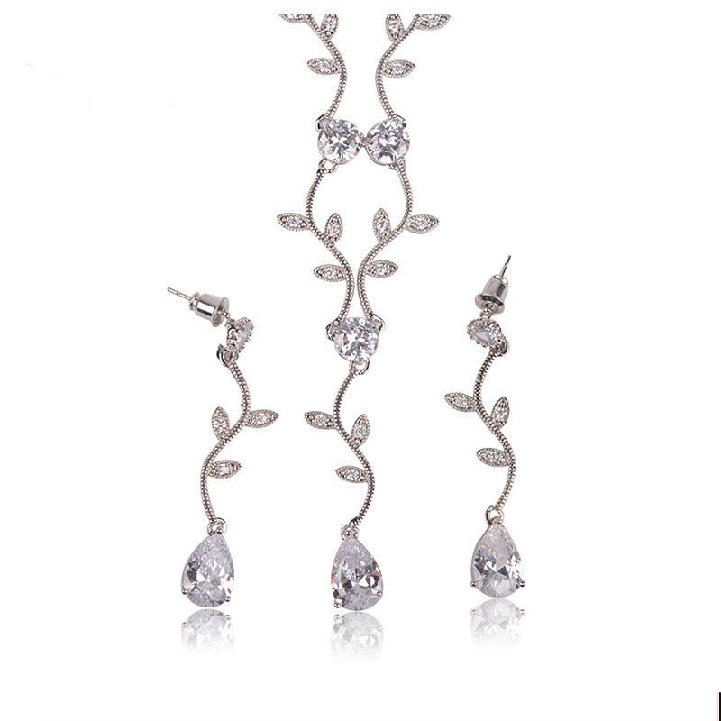 Rose Gold Bridal Jewelry Set Rose Gold Wedding Jewelry Set