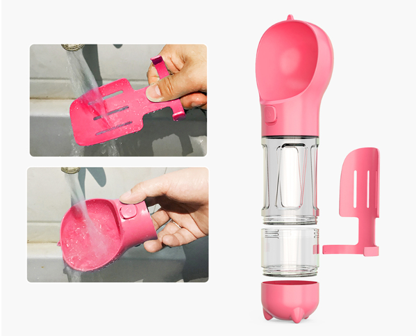 Portable Cat Dog Water Bottle Food Feeder Drinker Poop Dispenser 4 In 1 Leak-proof Multifunctional Dog Water Bottle (free shipping)