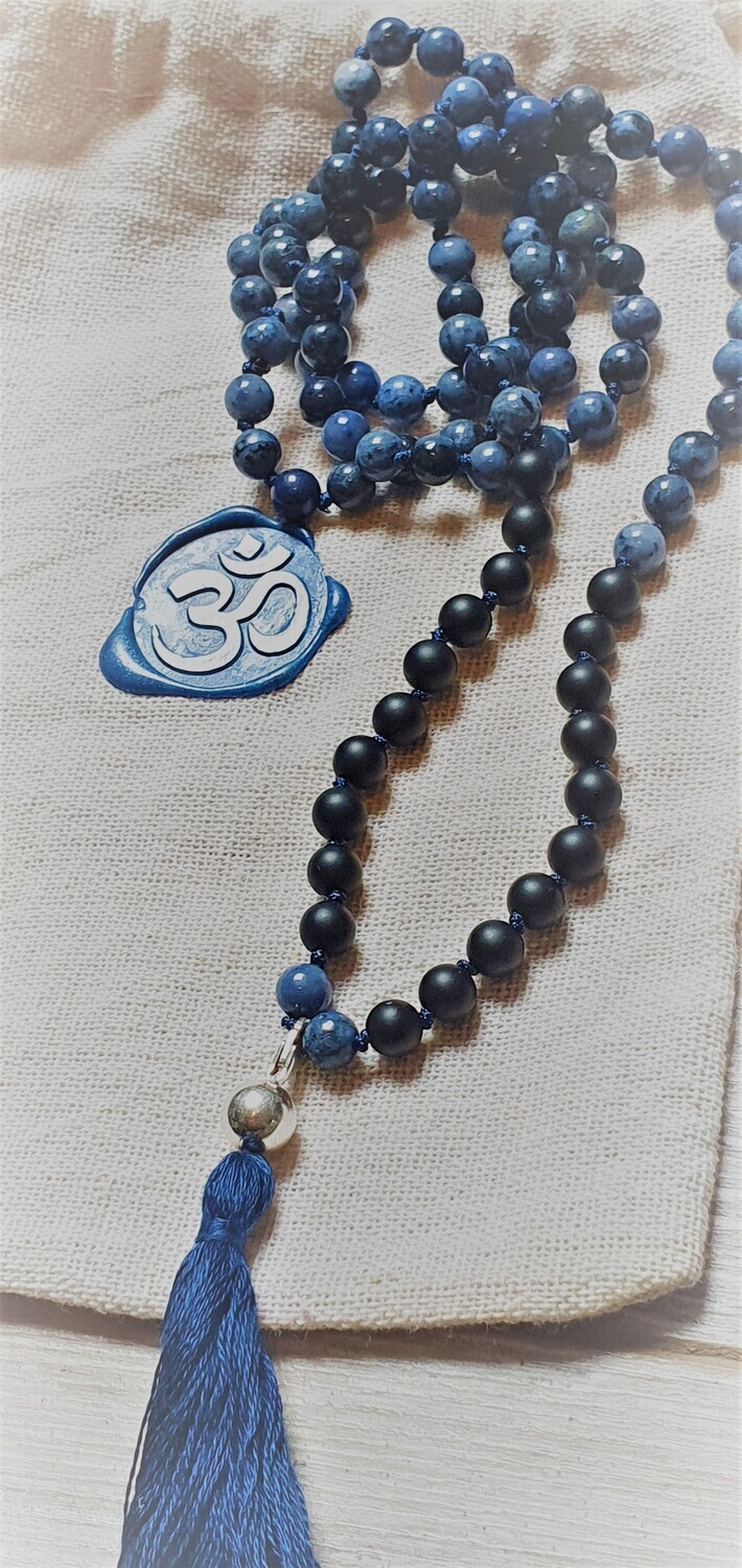 Mala-Kette Dumortierit Onyx