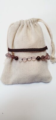 Edelsteinarmband aus Achat und Rosenquarz Edelsteinarmband aus Achat und Rosenquarz
