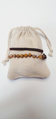 Edelsteinarmband aus Bänderachat und Holzjaspis Edelsteinarmband aus Bänderachat und Holzjaspis