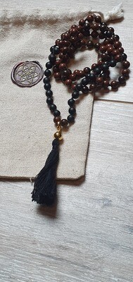 Mala-Kette Mahagoniobsidian und Onyx Mala-Kette Mahagoniobsidian und Onyx