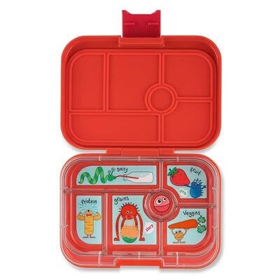 Yumbox Bento Box - (6 sections) Safari Orange - Funny Monsters
