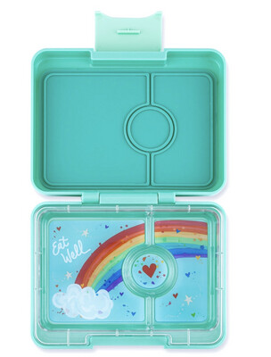 Yumbox Snack - 3 compartment - Tropical Aqua- Rainbow