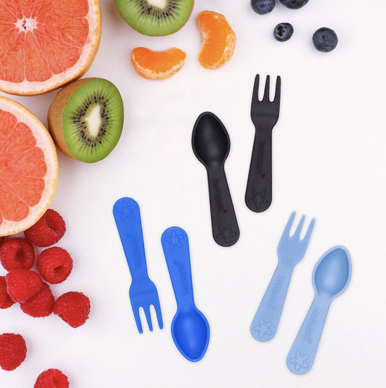 Lunch Punch Fork and Spoon Set - Blue