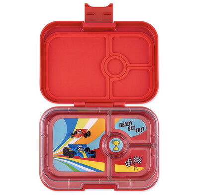 Yumbox Sandwich Friendly Bento Box (4 sections) - Roar Red - Cars